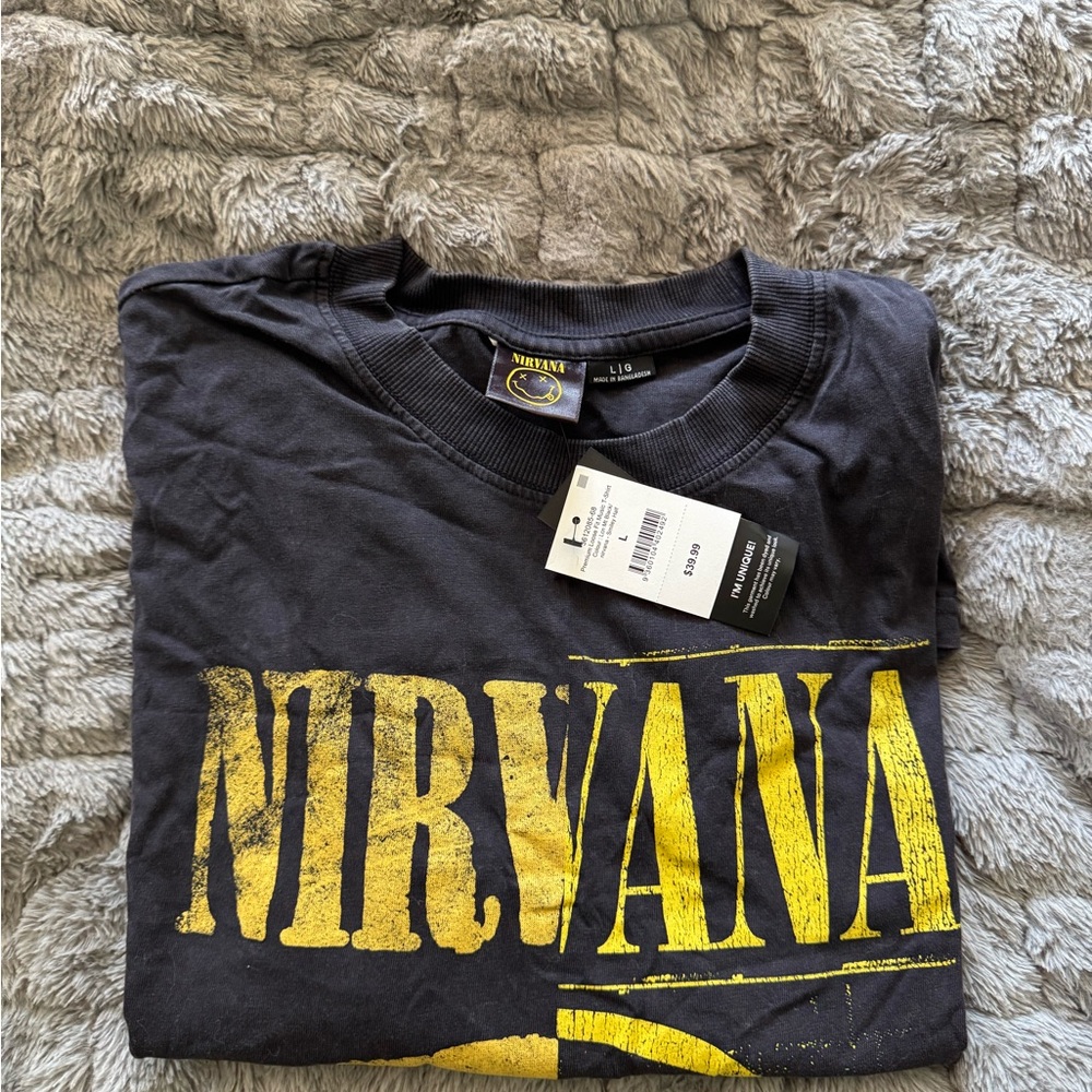 NIRVANA Black and Yellow Short Sleeve Tee